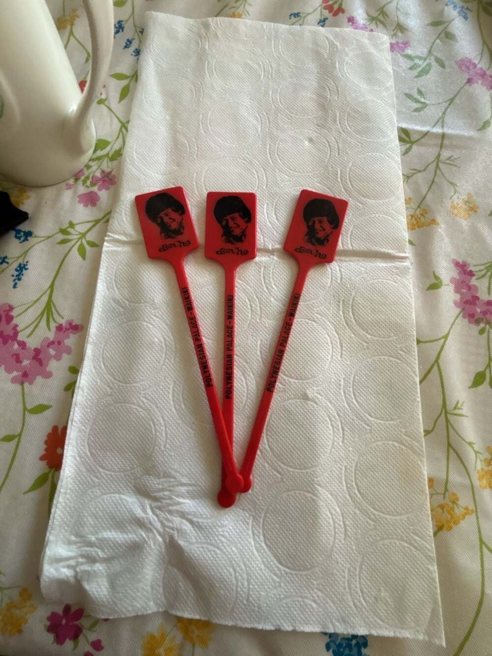 Don Ho Polynesian Palace Waikiki Vintage Red Swizzle Sticks Lot of 3